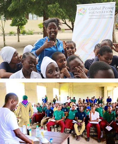 Top: Student, Rabia, shares experience on social media Bottom: February training and workshop educates students on extremism tactics