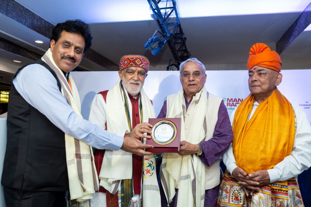 from left: Dr. Anil Jaggi, CEO of Conscious Ventures; Minister Ashwini Kumar Chaubey; Dr. Markandey Rai, Chairman of GPF India; Dr. Priya Ranjan Trivedi.