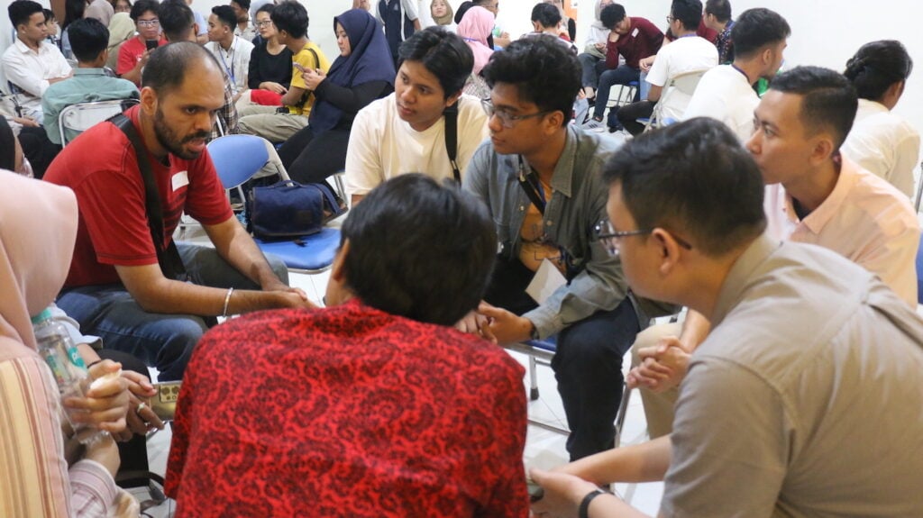 Group of people engaged in a discussion at the Jakarta Cathedral Church for the